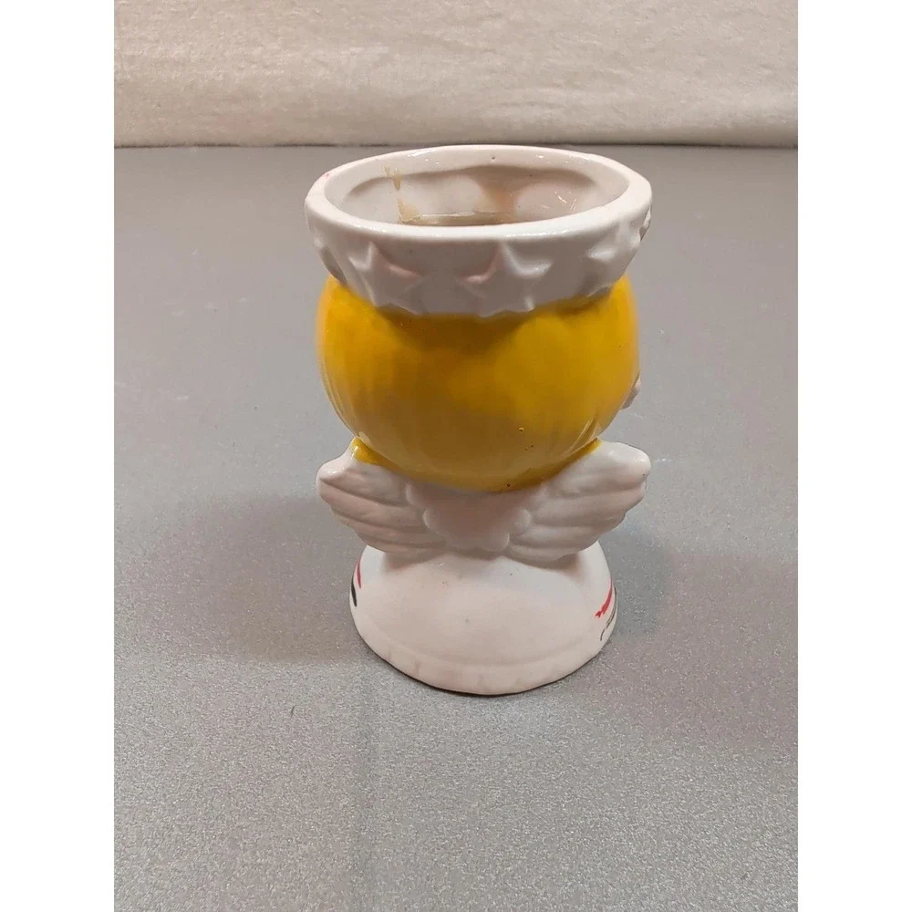 Vintage Christmas Angel Candle Holder Ceramic Mid-Century Holiday Decor 4in